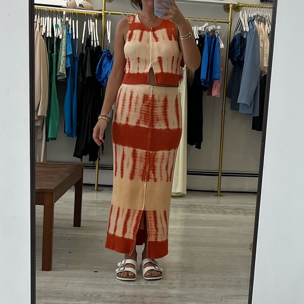Tie Dye SET top and midi skirt